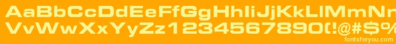 EurostileBoldExtended Font – Yellow Fonts on Orange Background