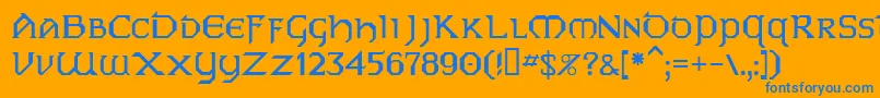 フォントPceire – オレンジの背景に青い文字