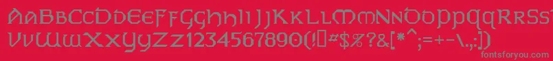 Pceire Font – Gray Fonts on Red Background