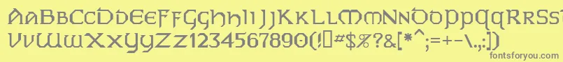 フォントPceire – 黄色の背景に灰色の文字