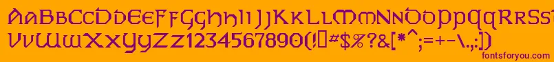 Pceire Font – Purple Fonts on Orange Background