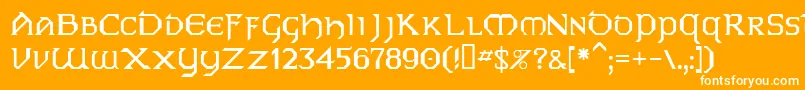 フォントPceire – オレンジの背景に白い文字