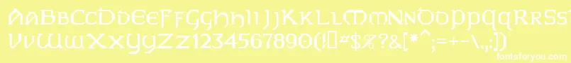 フォントPceire – 黄色い背景に白い文字