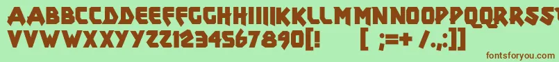 Xar Font – Brown Fonts on Green Background