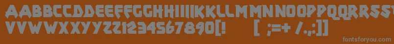 Xar-fontti – harmaat kirjasimet ruskealla taustalla