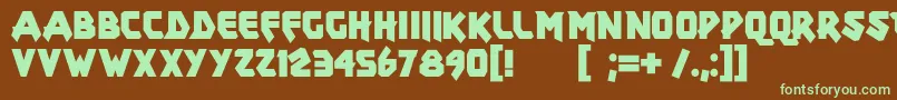 Шрифт Xar – зелёные шрифты на коричневом фоне