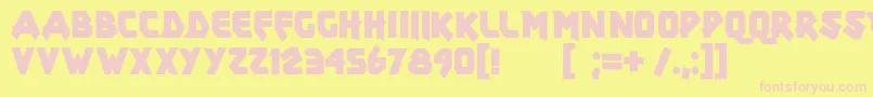 Xar-fontti – vaaleanpunaiset fontit keltaisella taustalla