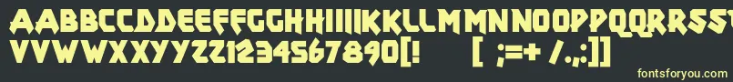 Xar Font – Yellow Fonts on Black Background