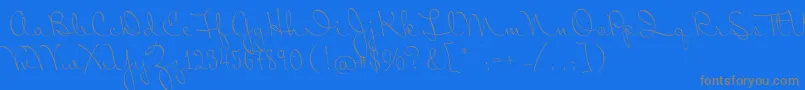 MrSopkin-Schriftart – Graue Schriften auf blauem Hintergrund