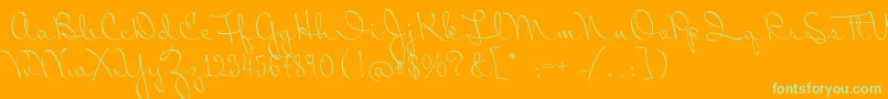 MrSopkin Font – Green Fonts on Orange Background