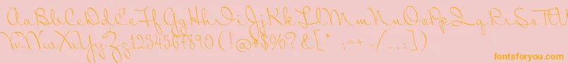 MrSopkin-Schriftart – Orangefarbene Schriften auf rosa Hintergrund