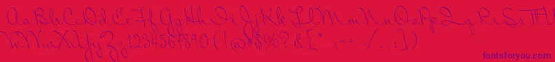 MrSopkin Font – Purple Fonts on Red Background