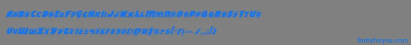 フォントBlitzstrikeproital – 灰色の背景に青い文字