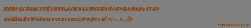 フォントBlitzstrikeproital – 茶色の文字が灰色の背景にあります。