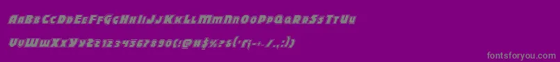 フォントBlitzstrikeproital – 紫の背景に灰色の文字