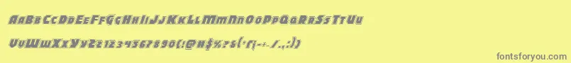 Blitzstrikeproital-Schriftart – Graue Schriften auf gelbem Hintergrund