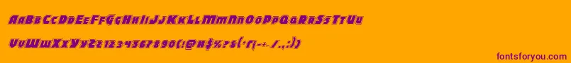 Blitzstrikeproital Font – Purple Fonts on Orange Background