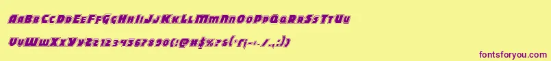 Шрифт Blitzstrikeproital – фиолетовые шрифты на жёлтом фоне