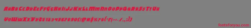 フォントBlitzstrikeproital – 赤い文字の灰色の背景