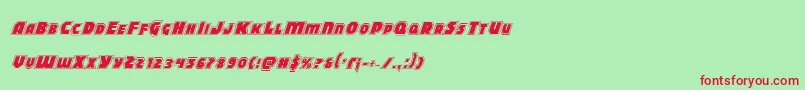 フォントBlitzstrikeproital – 赤い文字の緑の背景