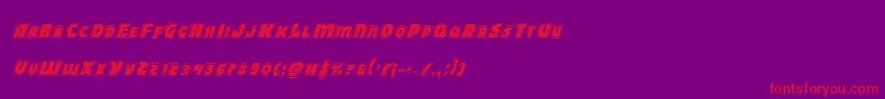 Fonte Blitzstrikeproital – fontes vermelhas em um fundo violeta
