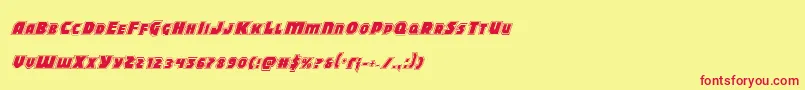 Blitzstrikeproital Font – Red Fonts on Yellow Background