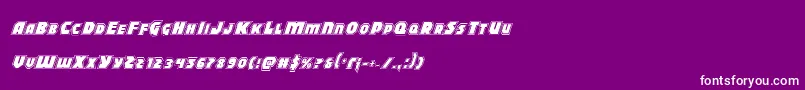 フォントBlitzstrikeproital – 紫の背景に白い文字