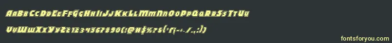 Шрифт Blitzstrikeproital – жёлтые шрифты на чёрном фоне