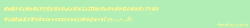 Blitzstrikeproital Font – Yellow Fonts on Green Background