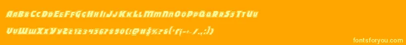 Шрифт Blitzstrikeproital – жёлтые шрифты на оранжевом фоне