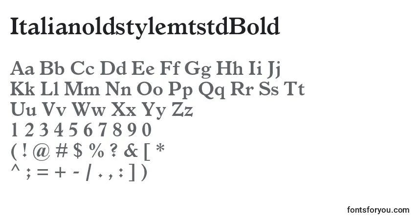 Шрифт ItalianoldstylemtstdBold – алфавит, цифры, специальные символы