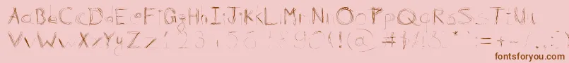 99%Linescratch Font – Brown Fonts on Pink Background