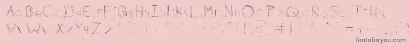 99%Linescratch Font – Gray Fonts on Pink Background