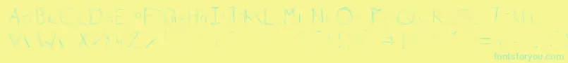 99%Linescratch Font – Green Fonts on Yellow Background