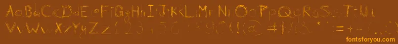 99%Linescratch Font – Orange Fonts on Brown Background