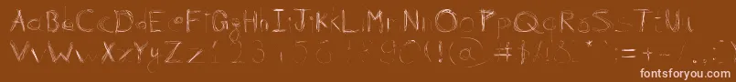 Czcionka 99%Linescratch – różowe czcionki na brązowym tle