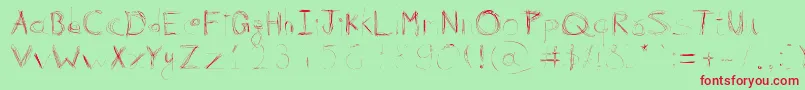 99%Linescratch Font – Red Fonts on Green Background