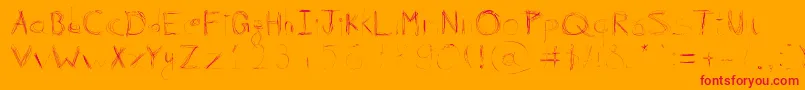 99%Linescratch Font – Red Fonts on Orange Background