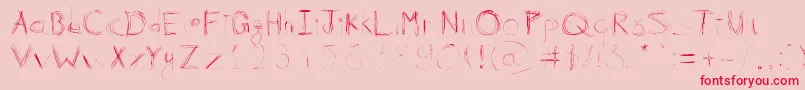 99%Linescratch Font – Red Fonts on Pink Background