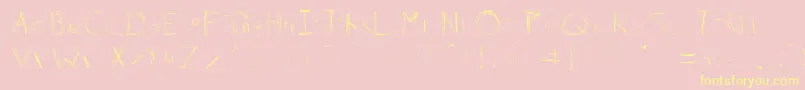 99%Linescratch Font – Yellow Fonts on Pink Background