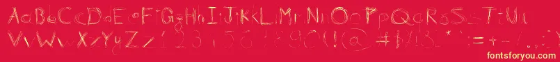 99%Linescratch Font – Yellow Fonts on Red Background