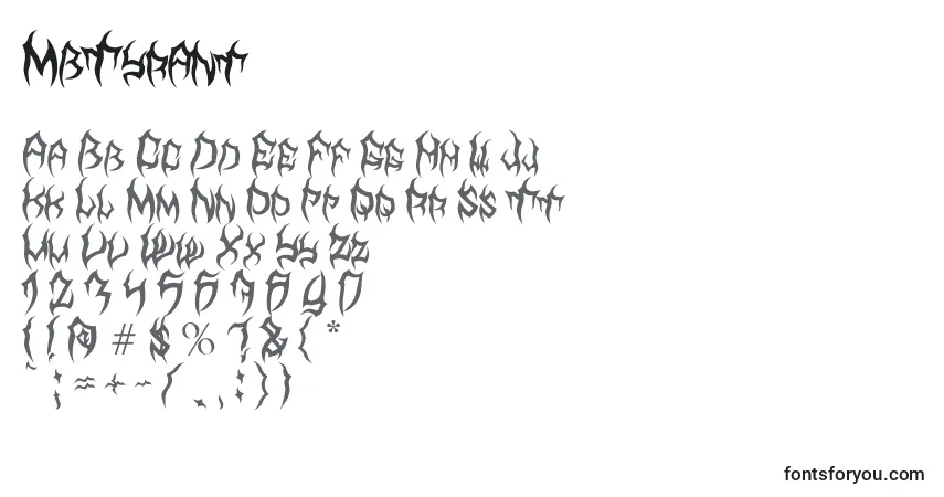 Czcionka MbTyrant – alfabet, cyfry, specjalne znaki