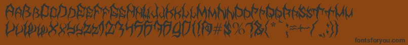 MbTyrant-Schriftart – Schwarze Schriften auf braunem Hintergrund