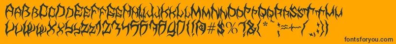 MbTyrant-Schriftart – Schwarze Schriften auf orangefarbenem Hintergrund