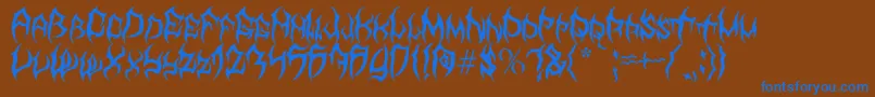 MbTyrant Font – Blue Fonts on Brown Background