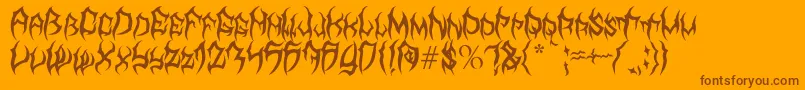 MbTyrant-Schriftart – Braune Schriften auf orangefarbenem Hintergrund