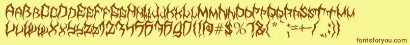 MbTyrant Font – Brown Fonts on Yellow Background