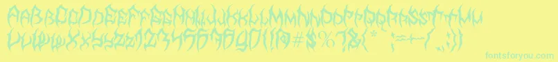 Шрифт MbTyrant – зелёные шрифты на жёлтом фоне