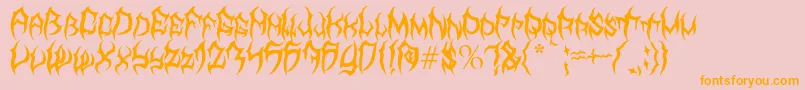 MbTyrant Font – Orange Fonts on Pink Background