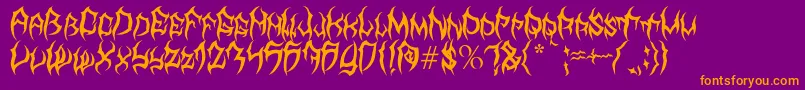 MbTyrant Font – Orange Fonts on Purple Background